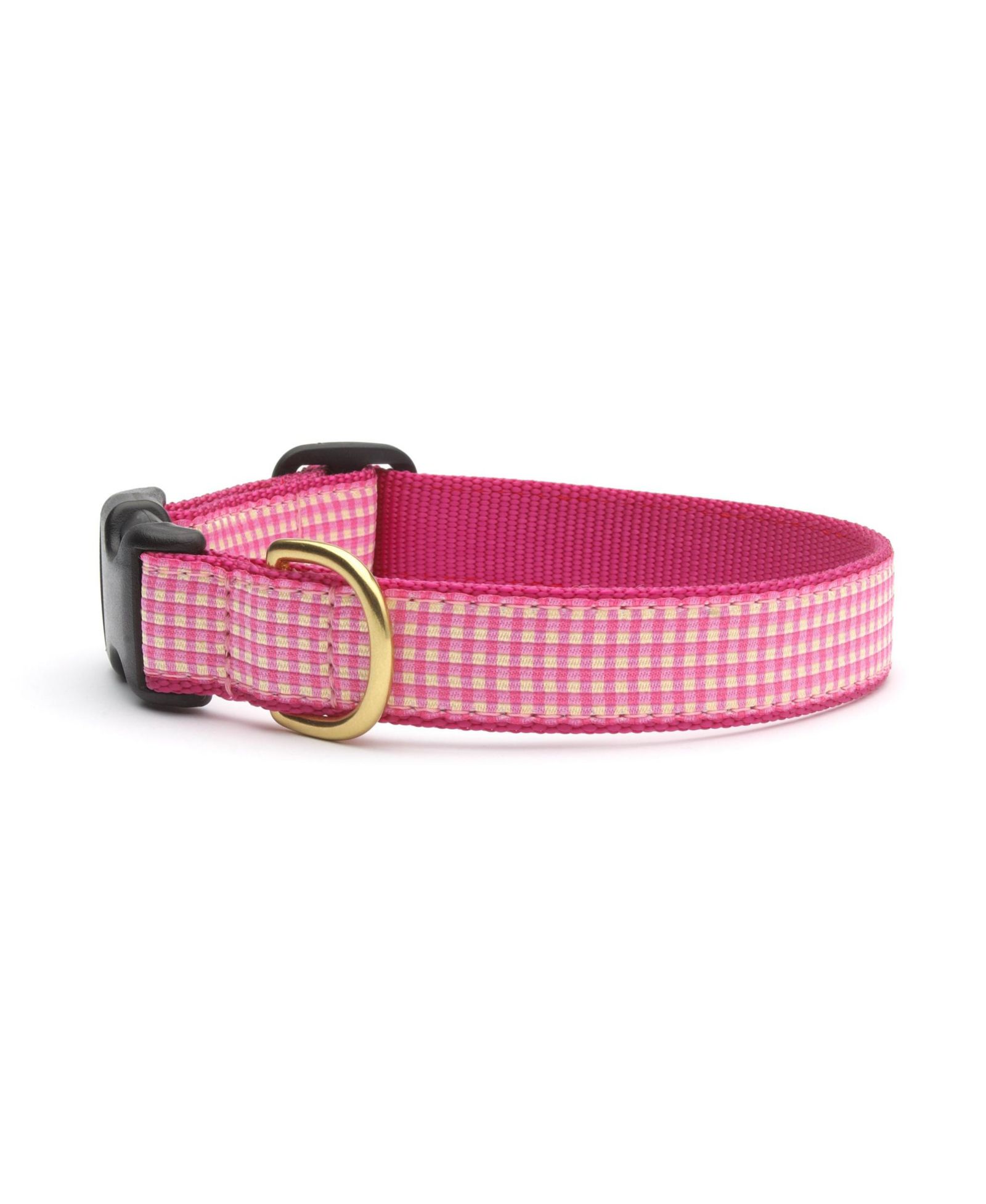 Up Country Pink Gingham Dog Collar