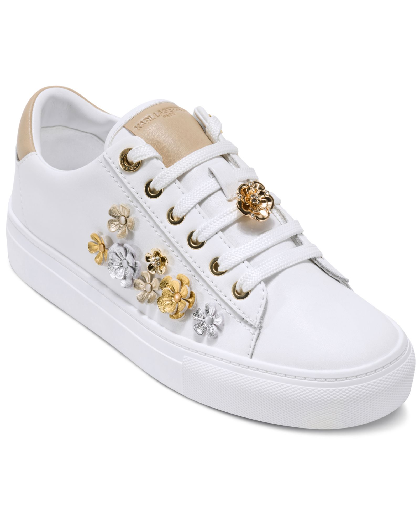 KARL LAGERFELD PARIS Женский Cate Fleur Lace-Up Sneakers