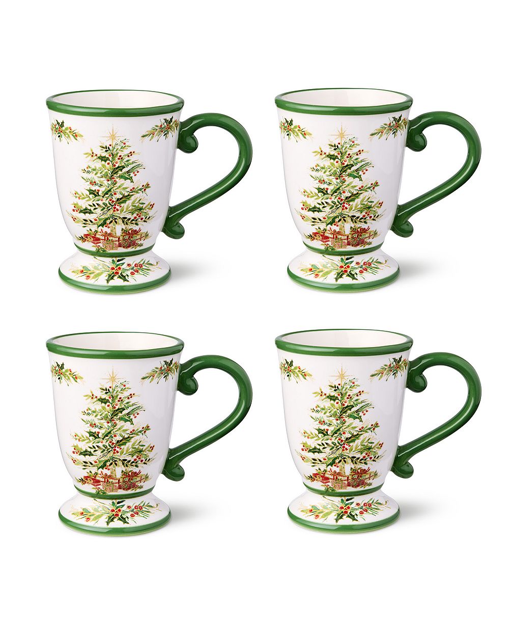 Кружки Certified International Holly Tree, набор 4 шт.
