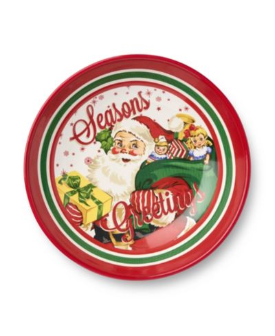 Сервировочное блюдо Certified International Santa's Retro Christmas