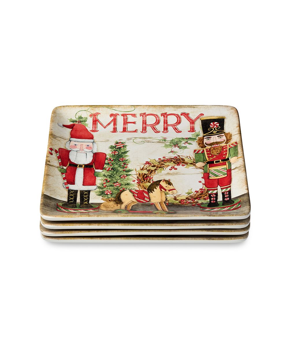Certified International Nutcracker Parade Dinner Plates, Set of 4