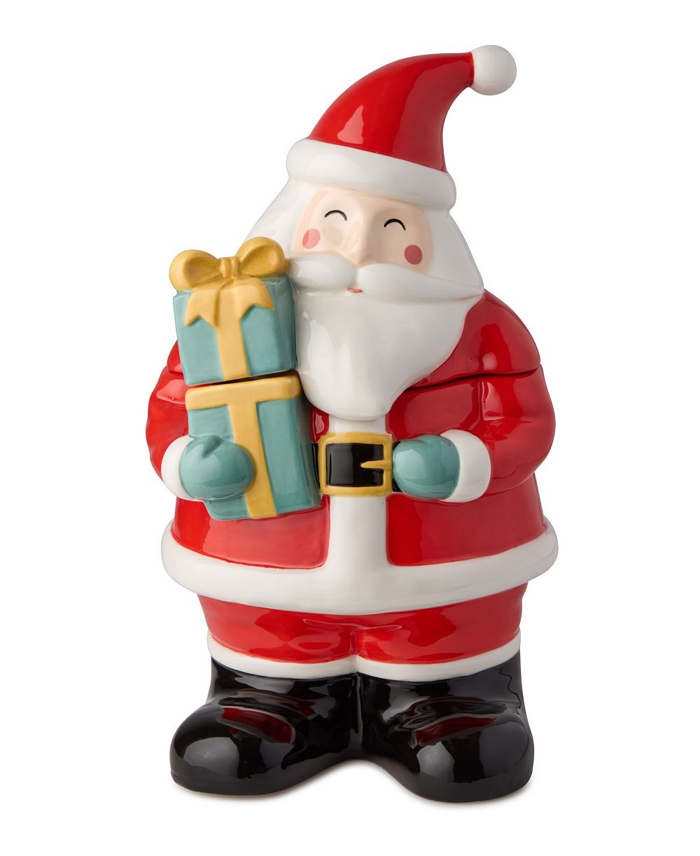 Декоративная стеклянная банка Certified International Christmas Whimsy Santa 3-D Cookie Jar