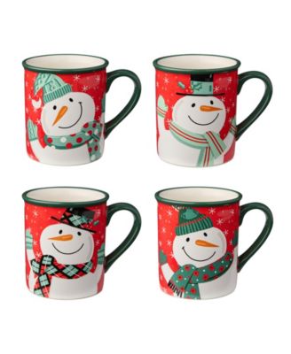 Набор из 4 рождественских кружек Certified International Christmas Whimsy Snowman