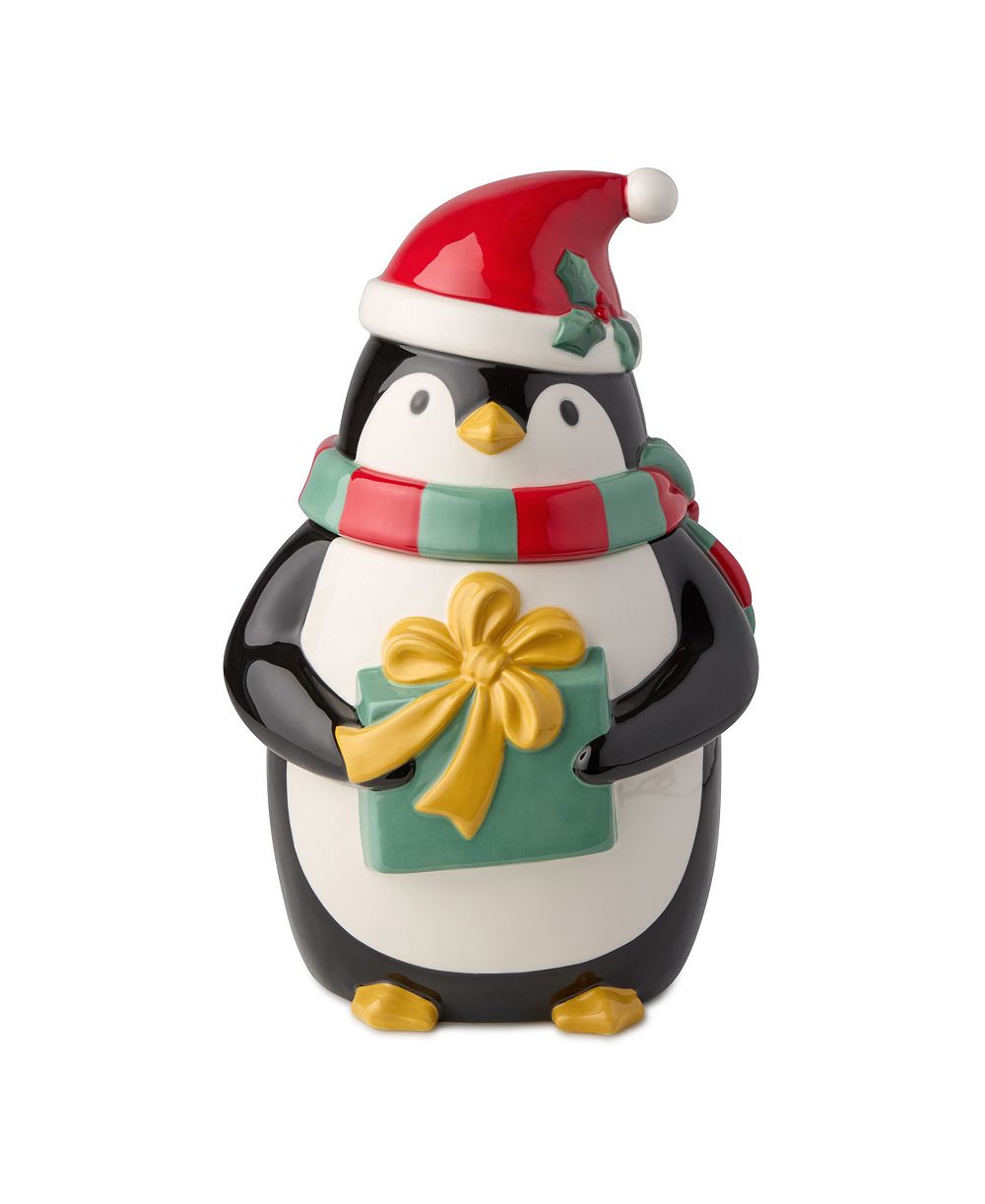 Certified International рождественская банка для печенья в виде пингвина с 3-D эффектом Whimsy