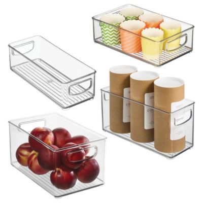 Пластиковые штабелируемые контейнеры для кладовой iDesign с ручками, 4 шт