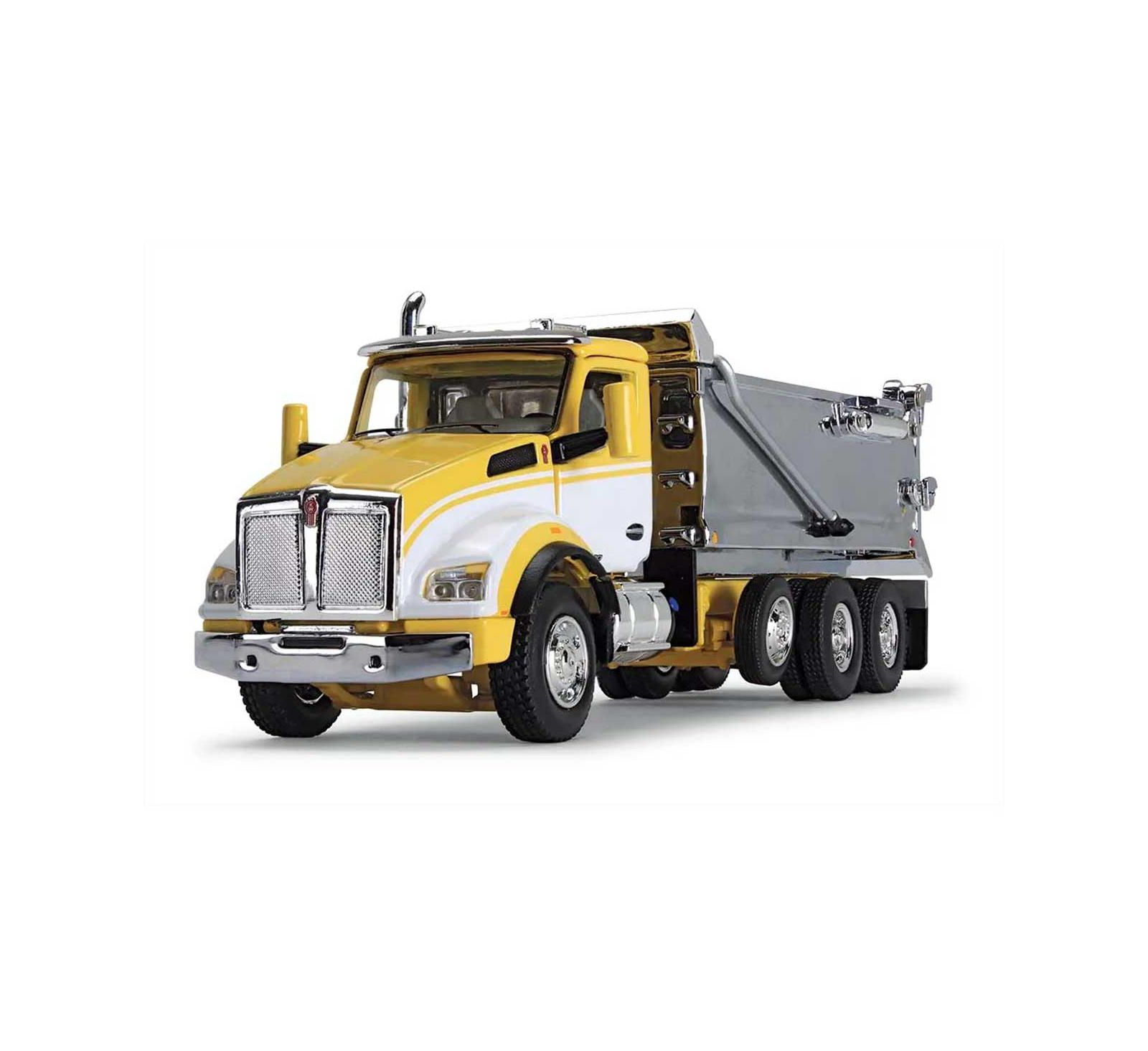 Первая передача DCP 1/64 желтый, белый и хром Kenworth T880 Rogue Dump