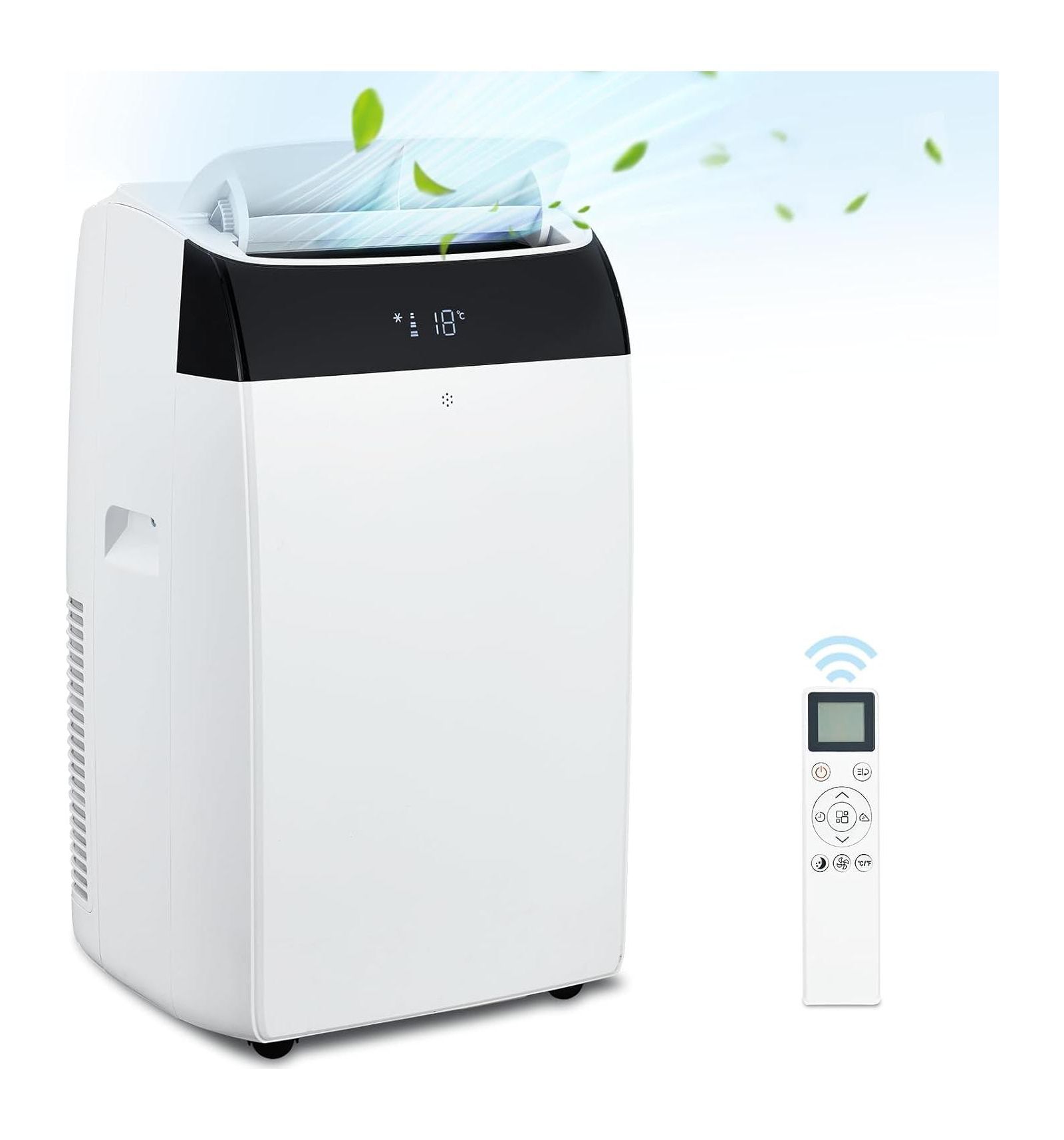 gaomon 14,000 BTU Portable Air Conditioner - Quiet 3-in-1 AC, 3 Cooling Speeds, Auto Swing, Remote Control, Installation Kits, 24-Hour Timer