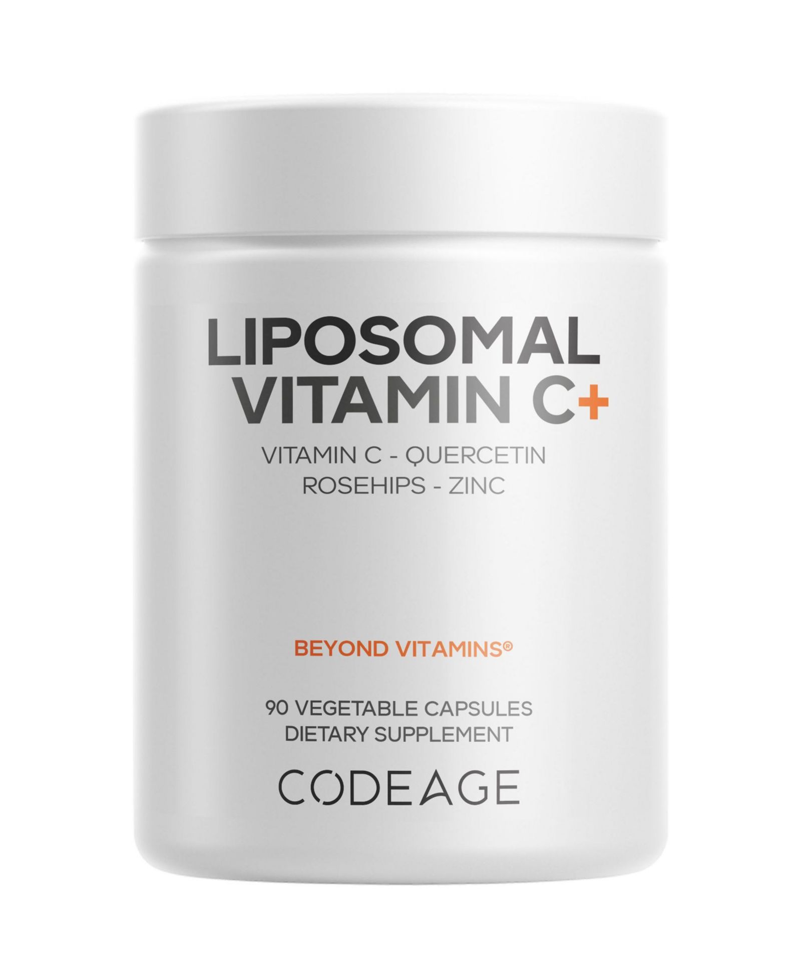 Codeage Liposomal Vitamin C с цинком, черной ягодой, цитрусовыми биофлавоноидами, аскорбиновой кислотой, кверцетином и шиповником - 90 капсул