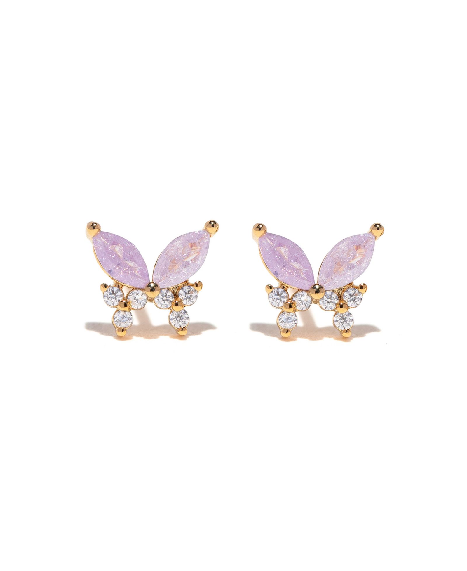 Girls Crew Crystal Lavender Remember Me Butterfly Studs