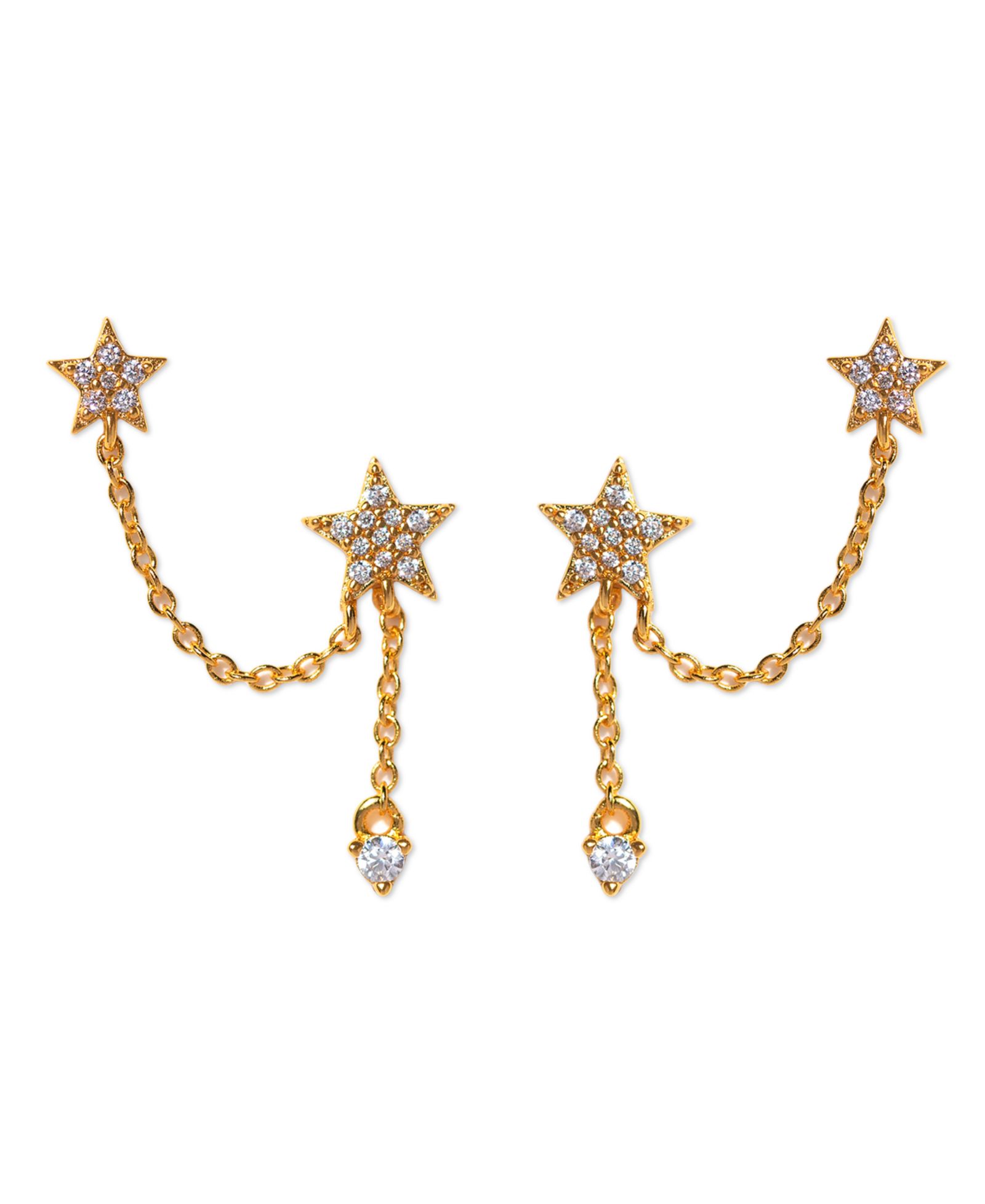 Girls Crew Crystal Stellar Connection Double Earrings