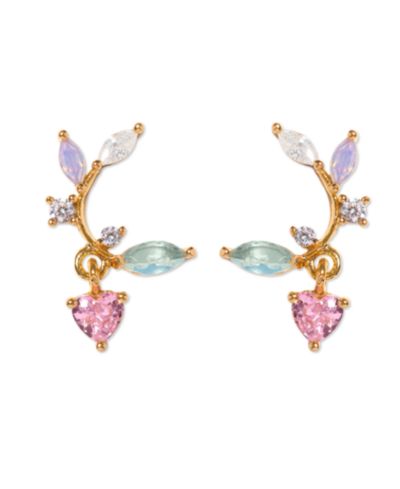 Girls Crew Crystal Multi-Color Love Blooms Earrings
