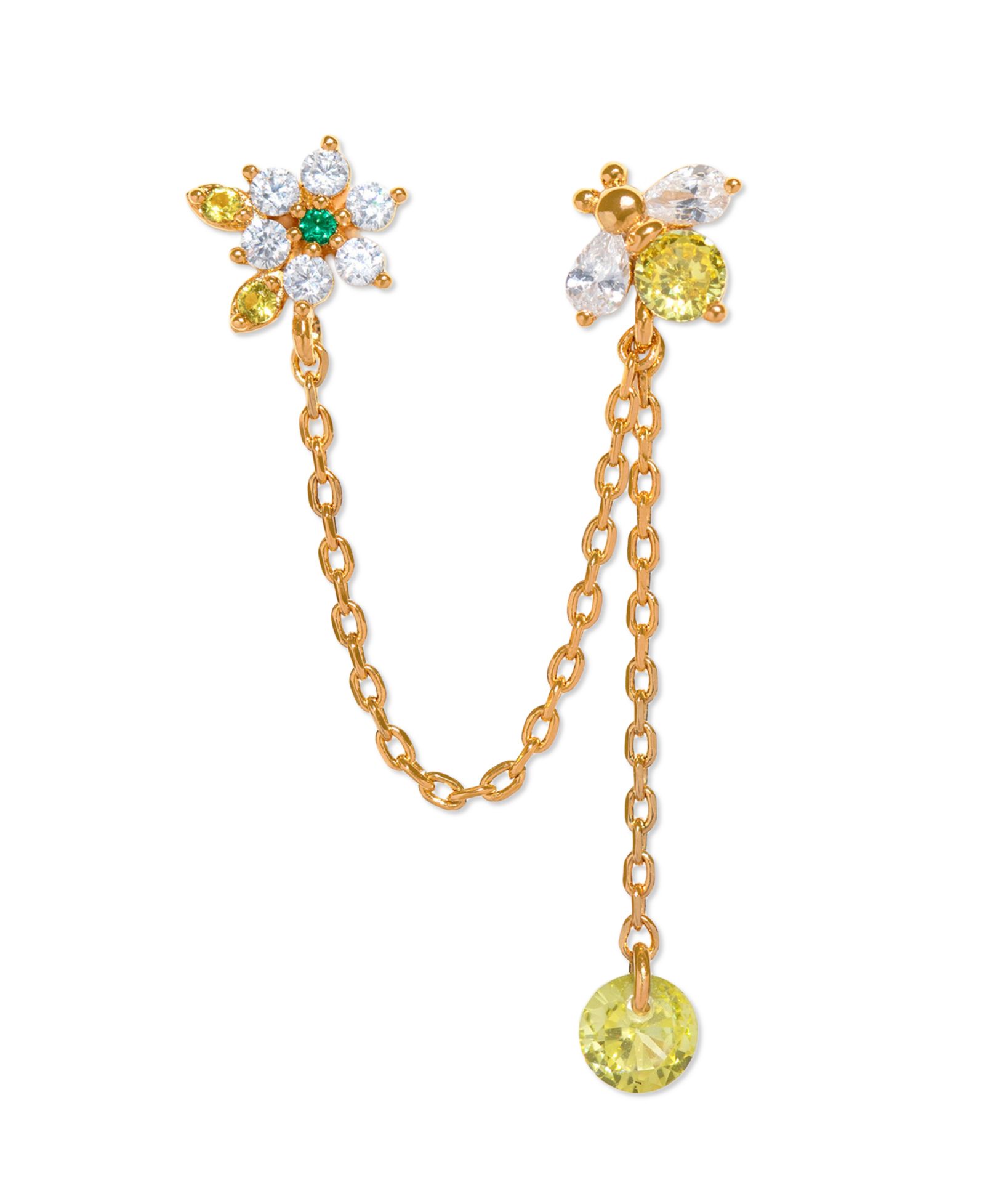 Серьги-гвоздики Girls Crew Crystal Sting Like a Bee Double Stud