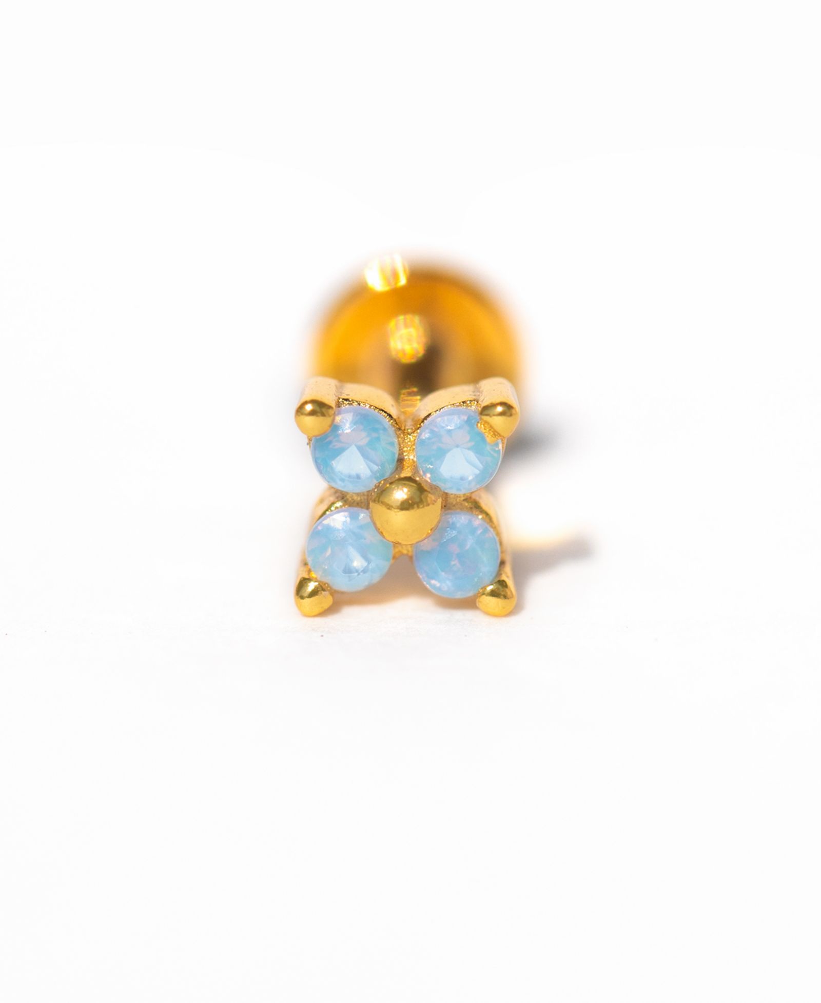Girls Crew Crystal Blue Blossom Flat Back Earring