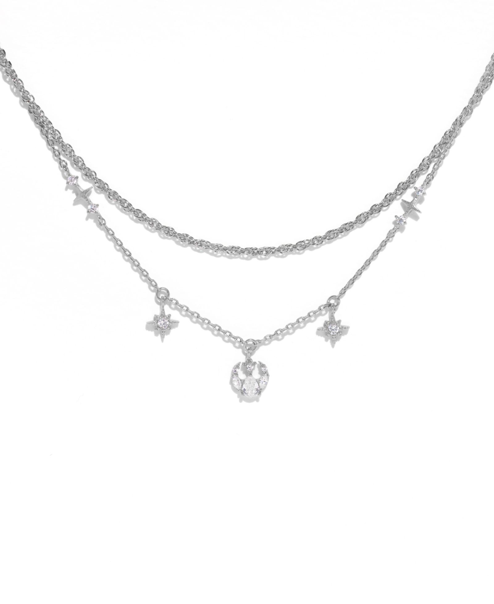 Girls Crew Crystal Star Wars Rebel Alliance Double Strand Necklace