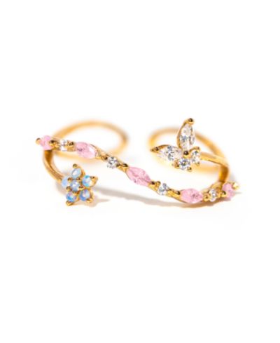Girls Crew Crystal Sweet Pea Adjustable Ring