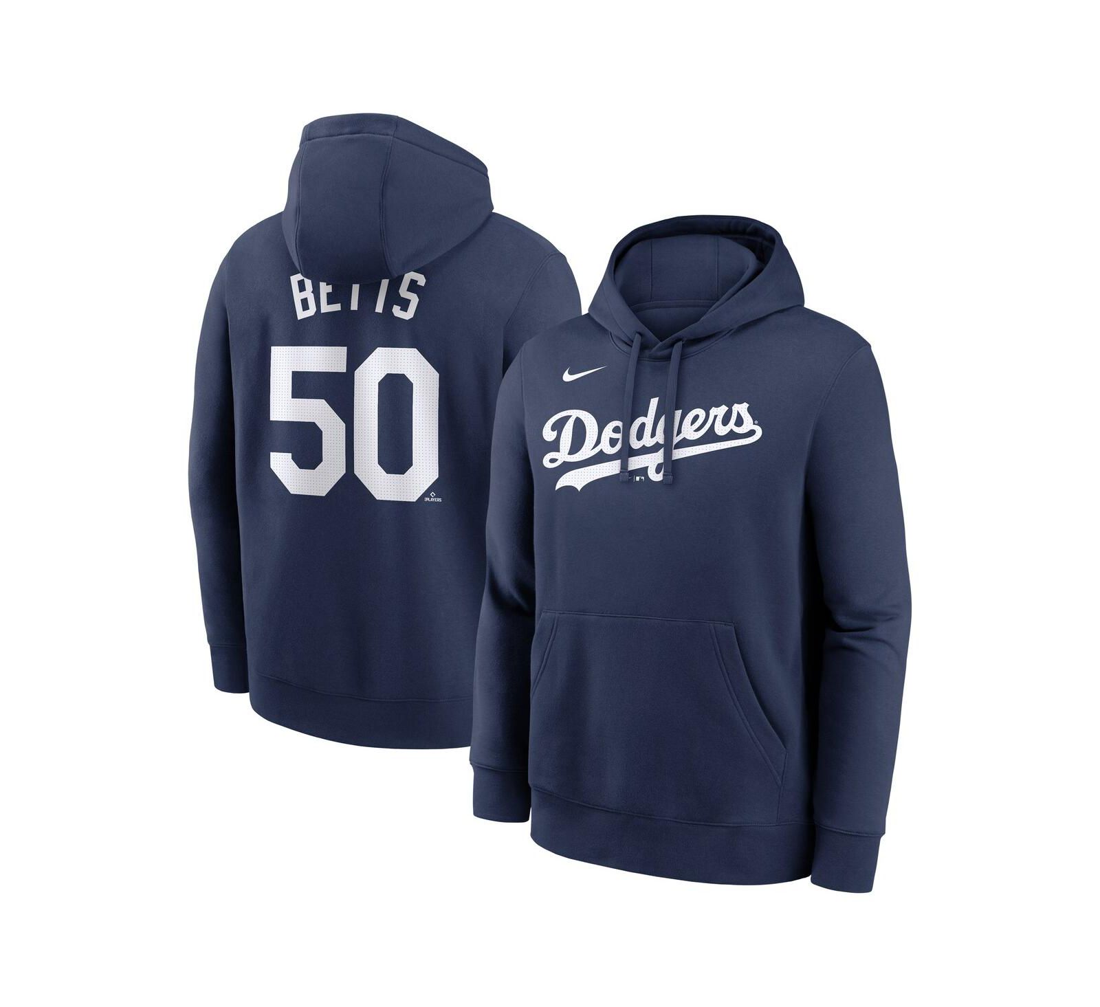 Мужское худи Nike Men's Mookie Betts Navy Los Angeles Dodgers Player Name & Number Club Pullover Hoodie