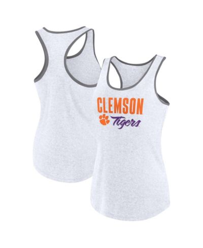 Женский топ Fanatics Ash Clemson Tigers Fuel Racerback Tank Top