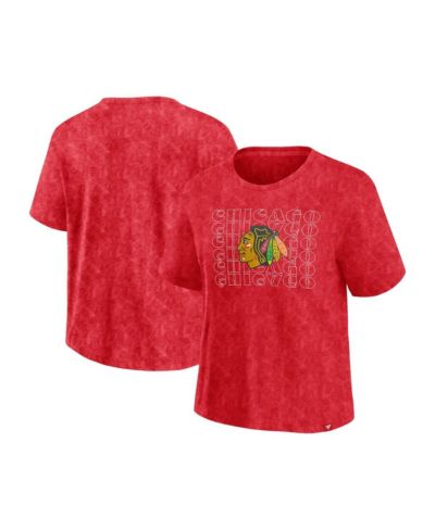 Футболка Fanatics Women's Red Chicago Blackhawks Faded Wash