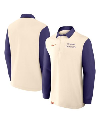 Мужская рубашка Nike Tan/Purple Clemson Tigers Rugby Long Sleeve