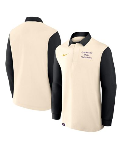 Мужская рубашка Nike LSU Tigers Rugby Long Sleeve Tan/Black
