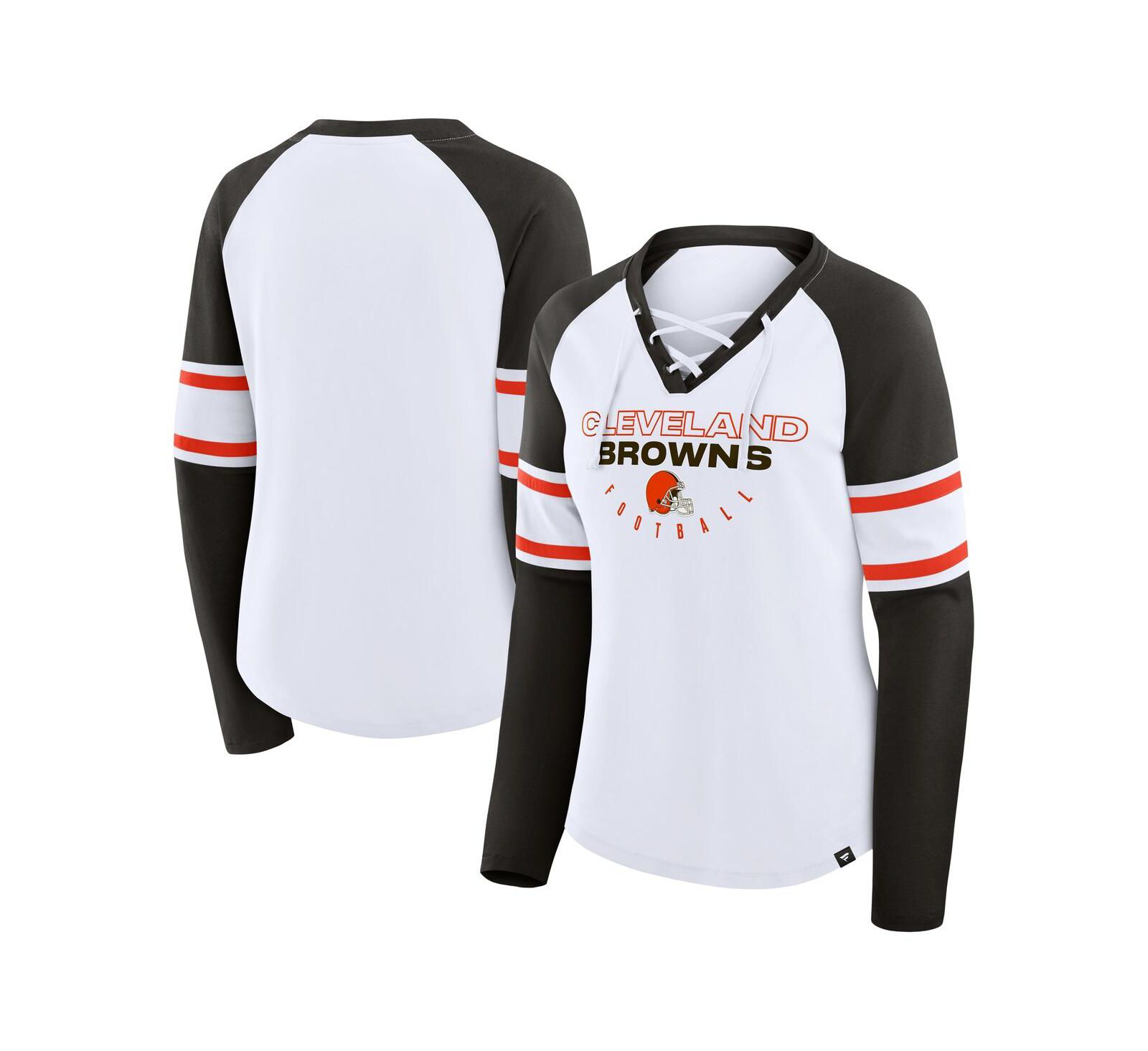 Fanatics Женская футболка Raglan Lace-Up V-Neck Long Sleeve Cleveland Browns Redzone Blitz Package