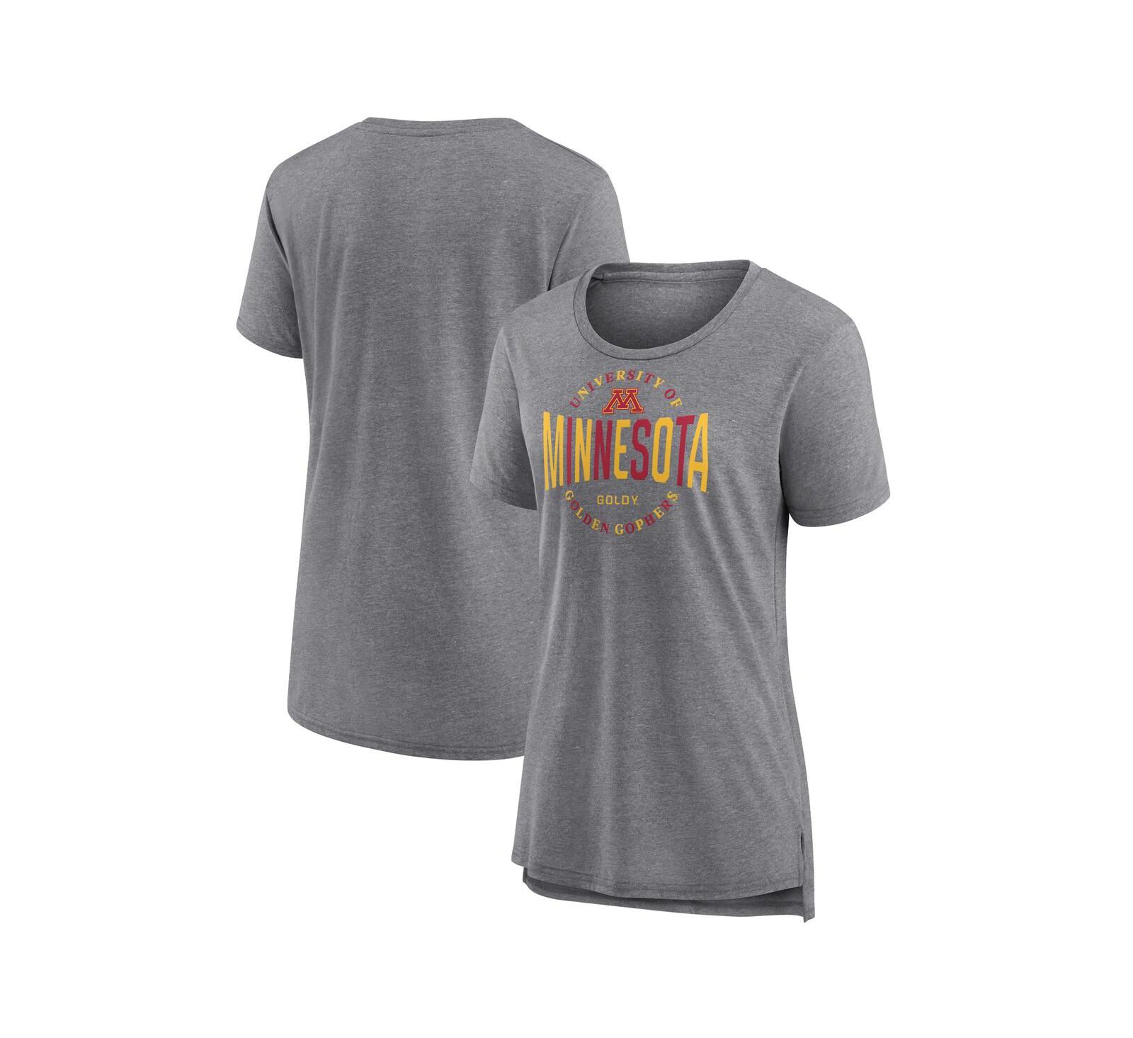 Женская футболка Fanatics Gray Minnesota Golden Gophers True Classics Break It Down Tri-Blend