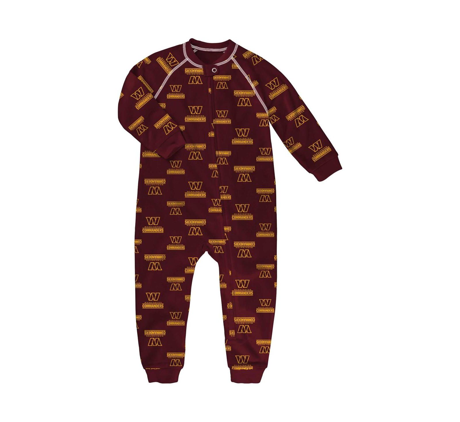 Outerstuff Toddler Burgundy Washington Commanders Allover Print Raglan Full-Zip Jumper
