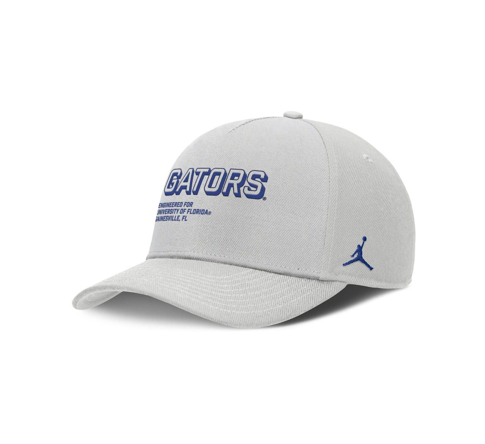 Кепка Jordan Men's Gray Florida Gators 2025 Sideline Dust с регулируемым ремешком
