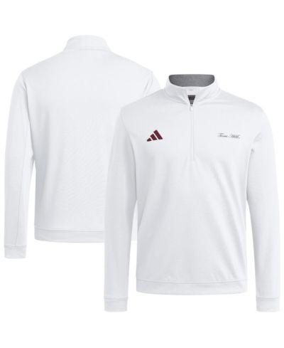 Adidas Men's White Texas A&M Aggies Elevated Quarter-Zip Jacket