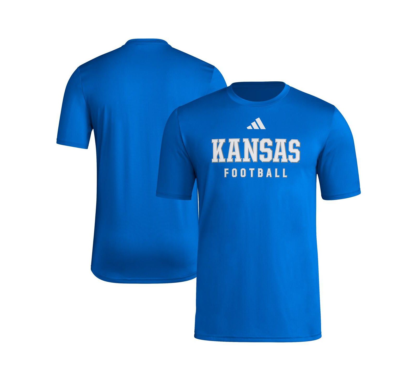 Adidas Men's Royal Kansas Jayhawks Locker Practice Football Pre-Game T-Shirt