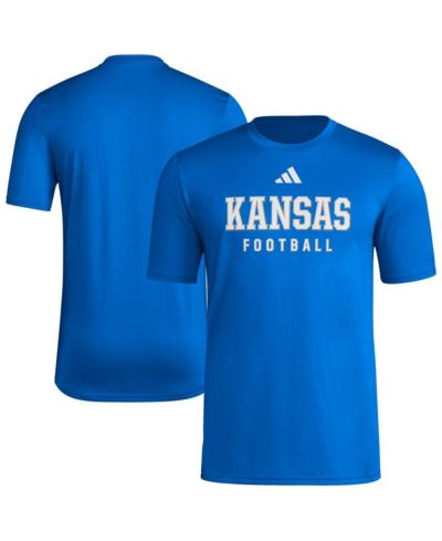 Adidas Men's Royal Kansas Jayhawks Locker Practice Football Pre-Game T-Shirt