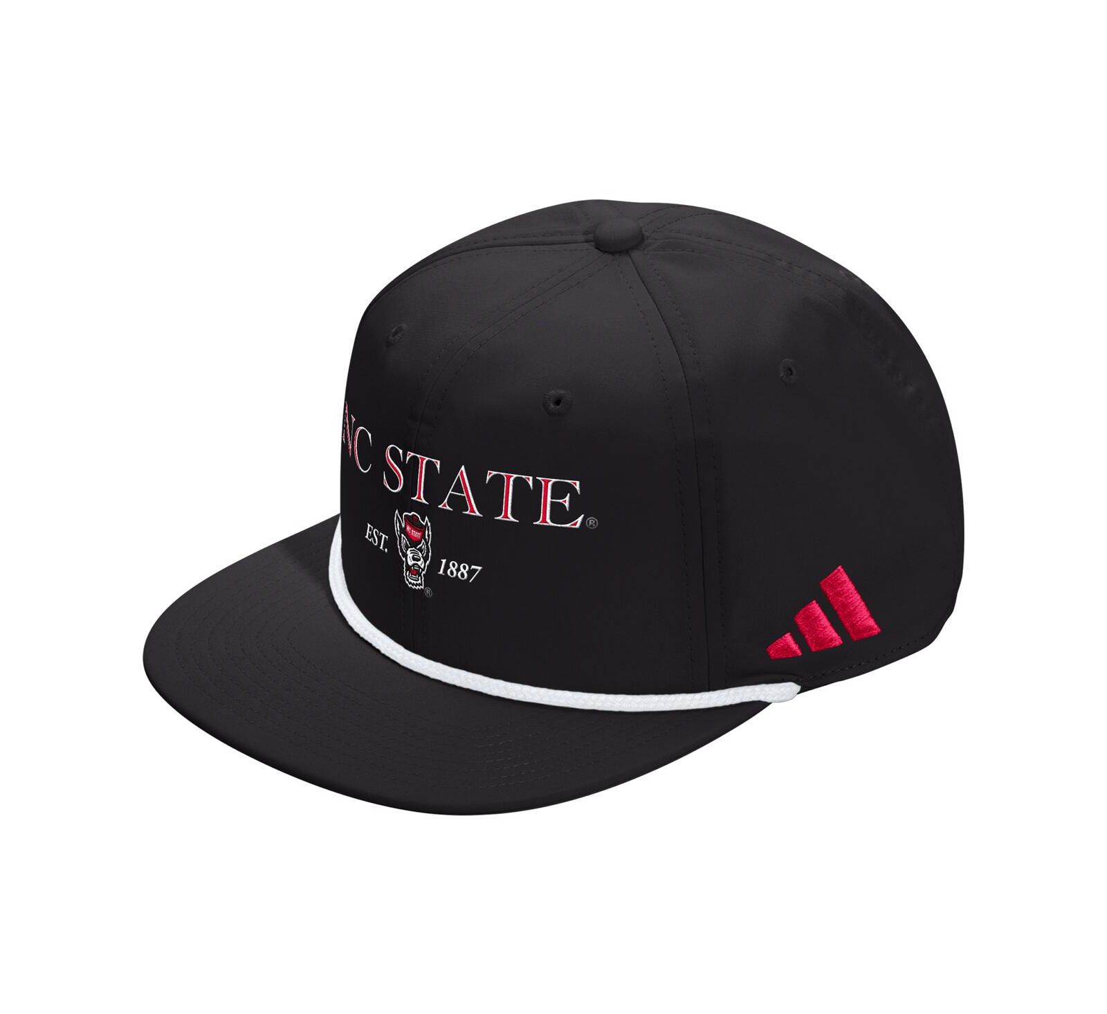 Adidas Men's and Women's Black NC State Wolfpack Seasonal Rope Adjustable Hat