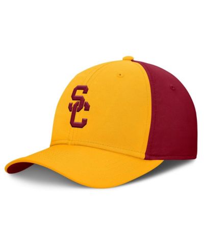 Nike Мужская кепка USC Trojans 2025 Sideline Rise Local Performance Flex, Gold/Cardinal