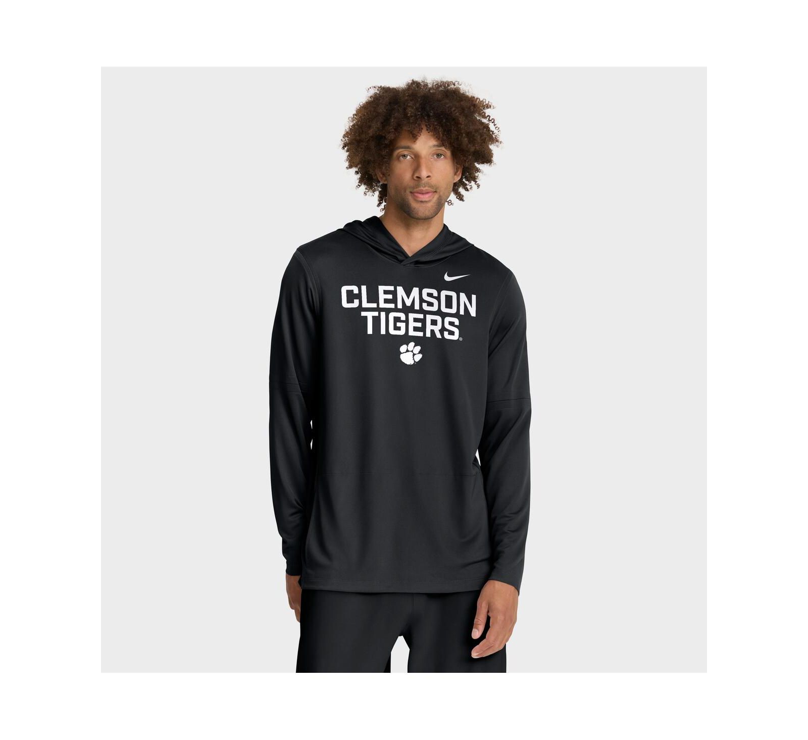 Nike Men's Black Clemson Tigers 2025 Sideline Performance Long Sleeve Hoodie T-Shirt