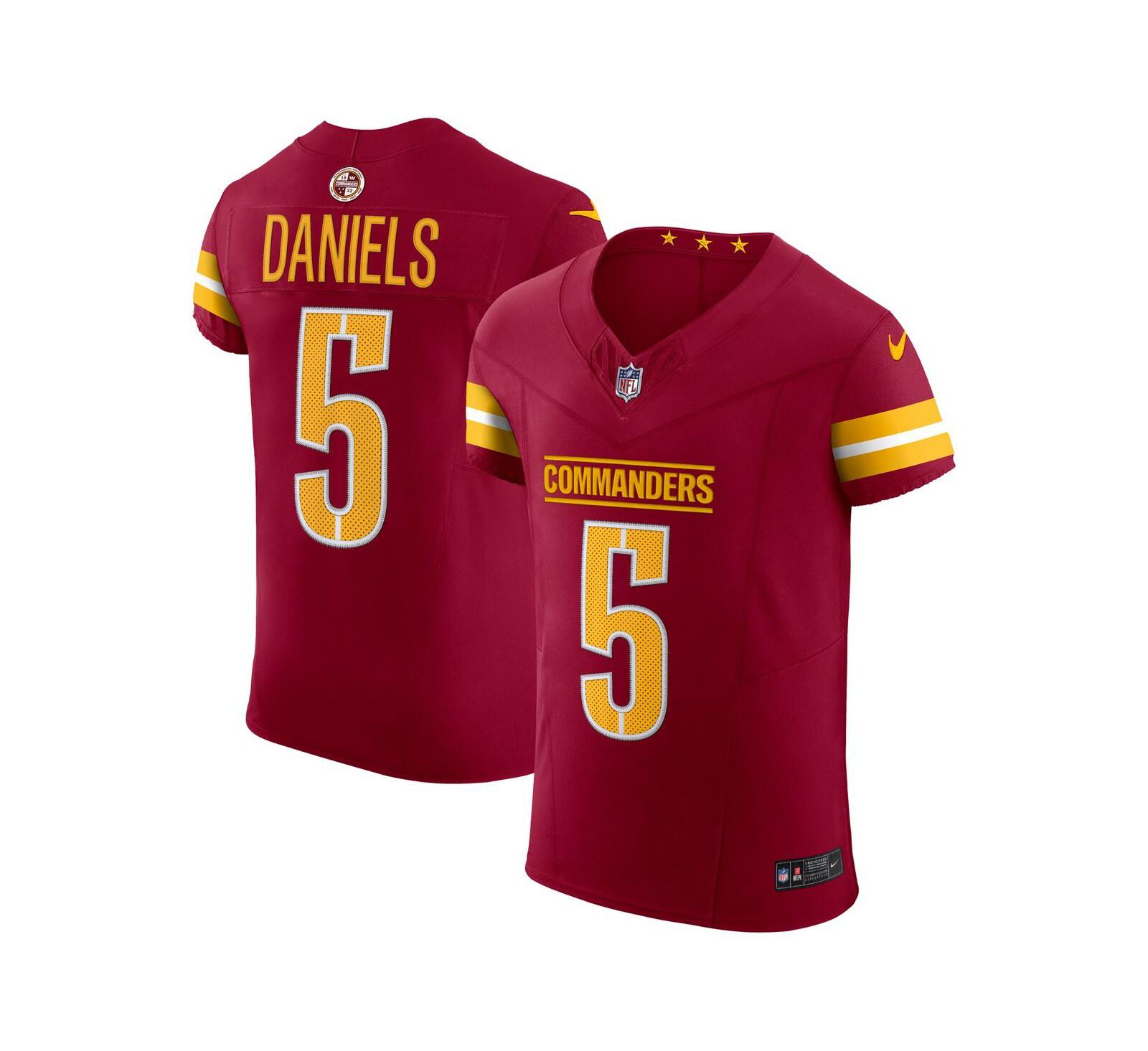 Nike Мужская джерси Jayden Daniels Washington Commanders Team Vapor F.U.S.E. Elite Burgundy