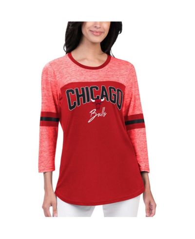 G-III 4Her by Carl Banks Women's Red Chicago Bulls Play the Game 3/4-Sleeve T-Shirt