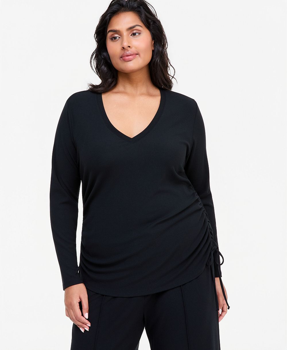 I.N.C. International Concepts Plus Size Side-Shirred Top, Macy's Exclusive