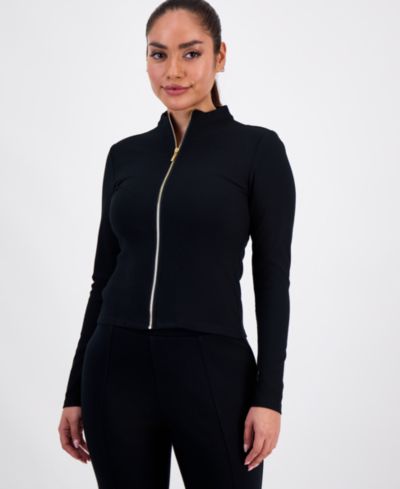 I.N.C. International Concepts Petite Mock-Neck Zip-Front Top, Macy's Exclusive