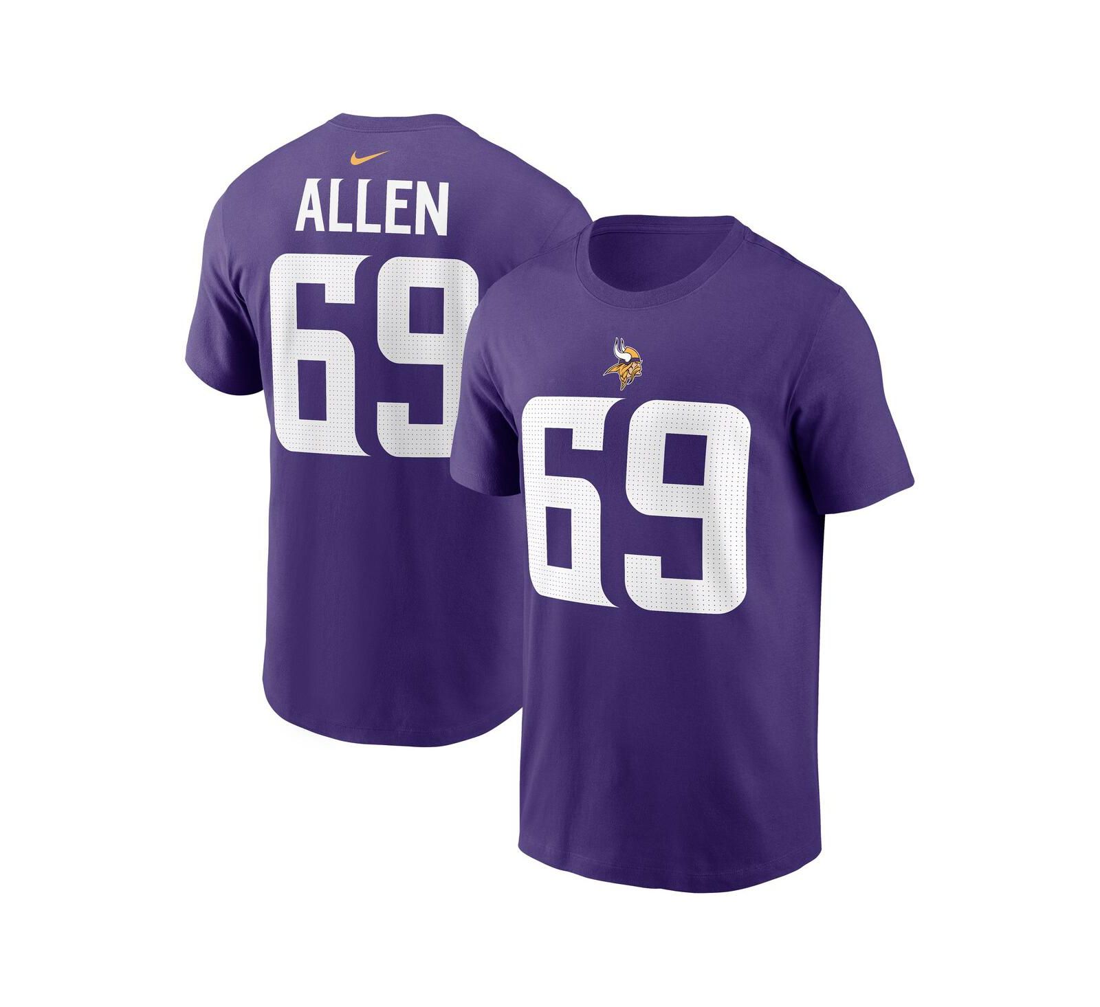 Nike Men's Jared Allen Purple Minnesota Vikings Retired Player Name & Number T-Shirt