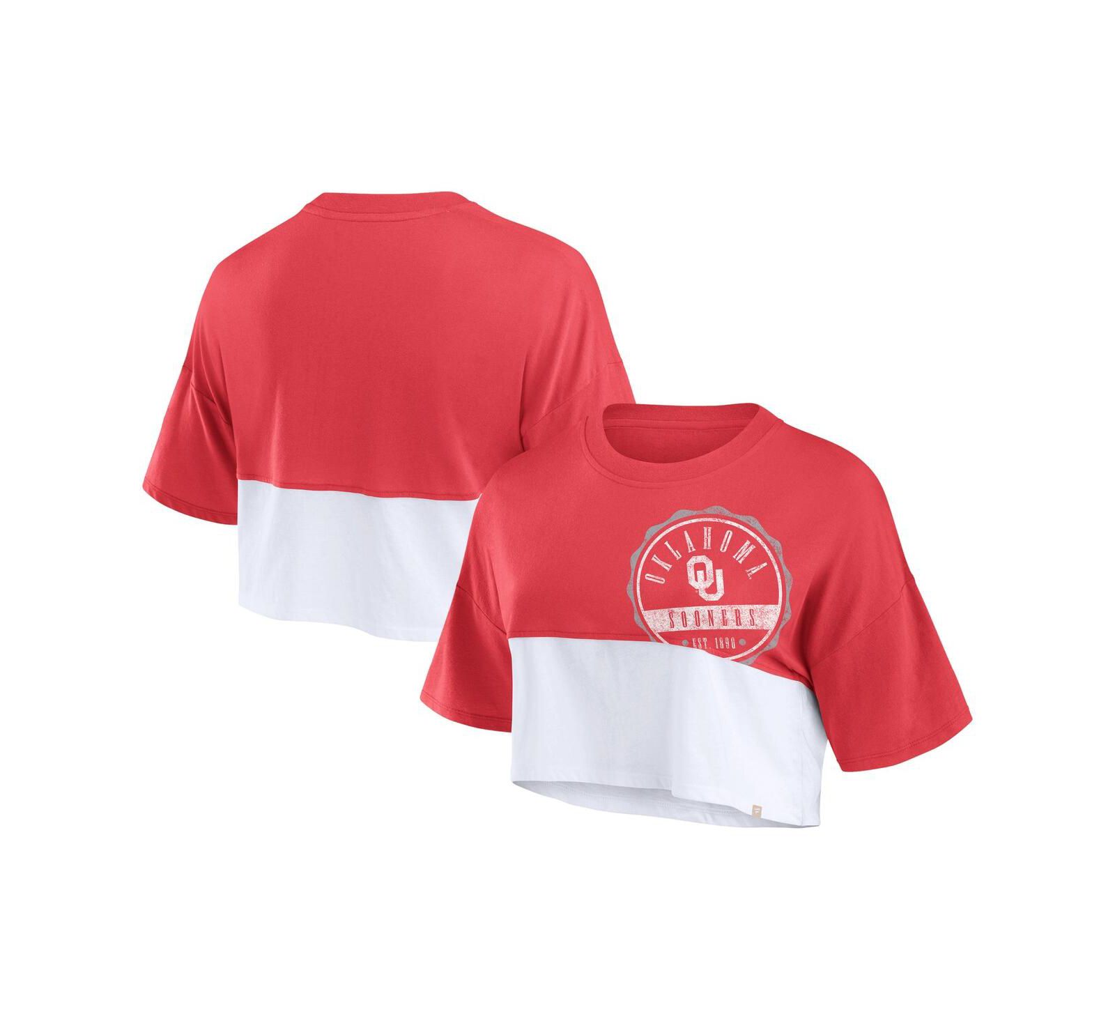 Женская укороченная футболка Fanatics Oklahoma Sooners
