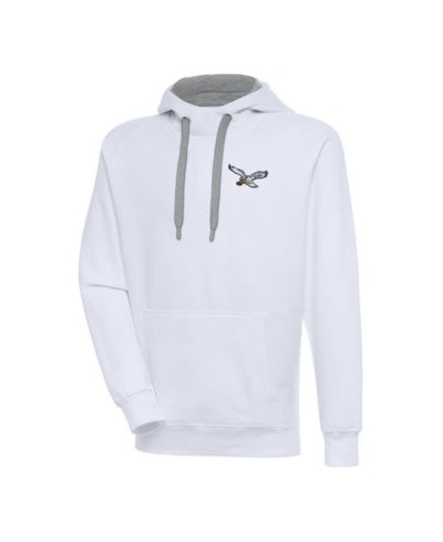 Antigua Men's White Philadelphia Eagles Throwback Logo Victory Pullover Hoodie