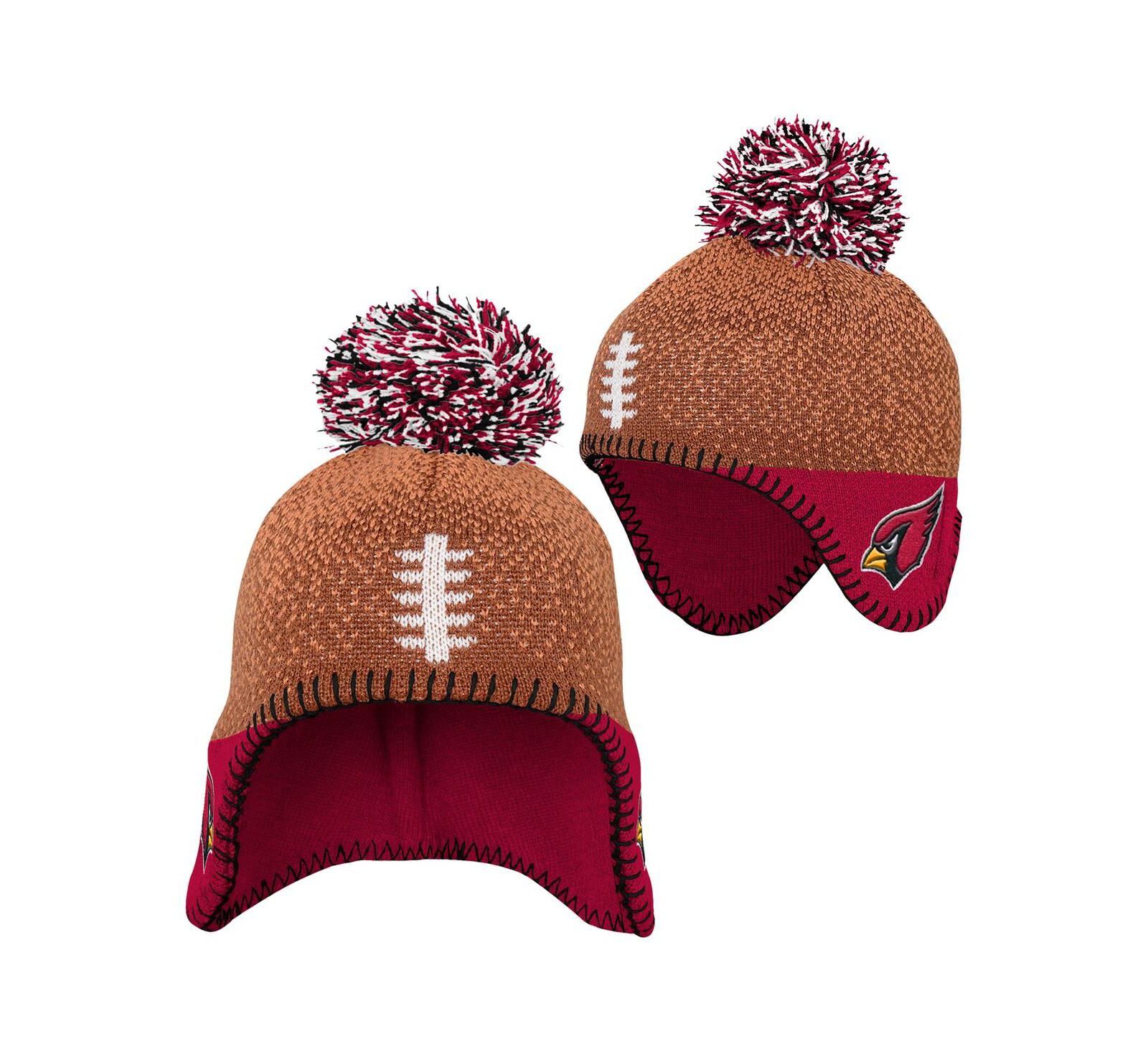 Детская вязаная шапка с помпоном Outerstuff Brown Arizona Cardinals Football Head