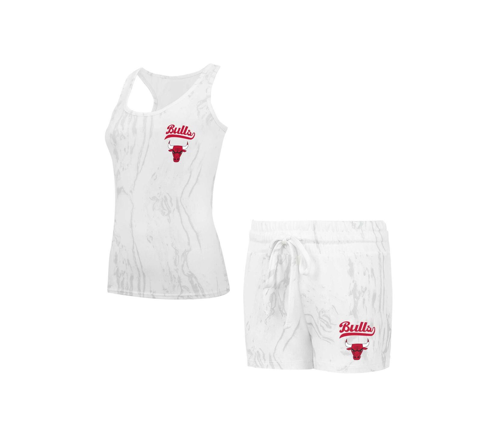 Concepts Sport Женский комплект из топа и шорт Chicago Bulls, белый