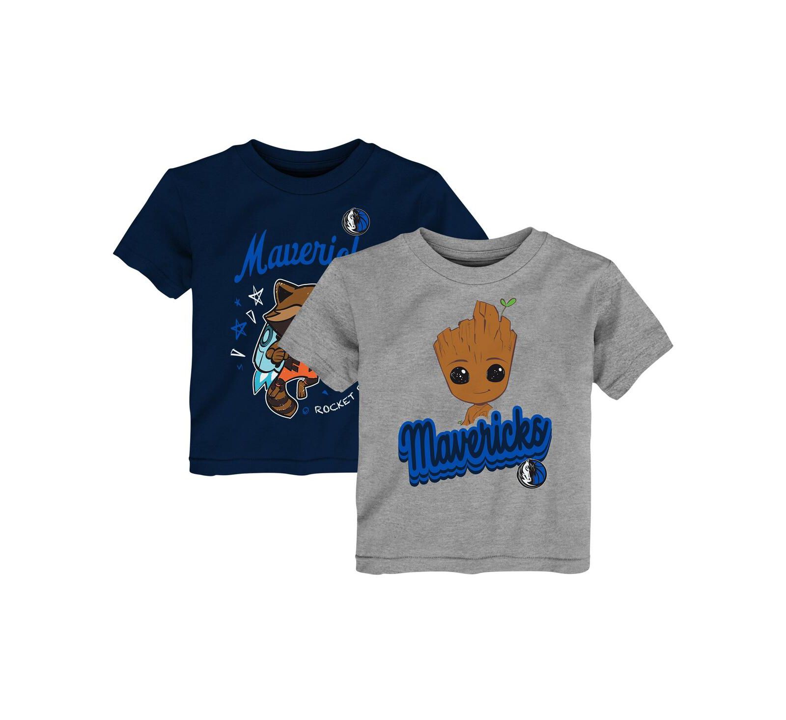 Детский комплект из 2-х футболок Outerstuff Heather Gray Dallas Mavericks Guardians Of The Galaxy
