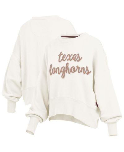 Pressbox Women's Cream Texas Longhorns Chelsea Oversized Pullover Sweatshirt