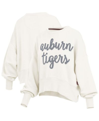Pressbox Women's Cream Auburn Tigers Chelsea Oversized Pullover Sweatshirt