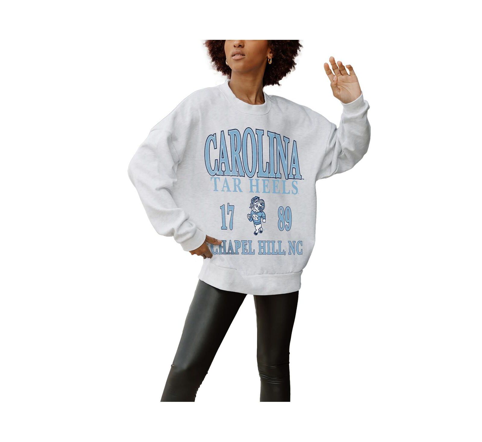 Gameday Couture Женский Gray North Carolina Tar Heels Established Premium Fleece Drop Pullover Sweatshirt