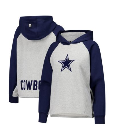 Женское укороченное худи DKNY Sport Dallas Cowboys Joy Raglan, серо-синее