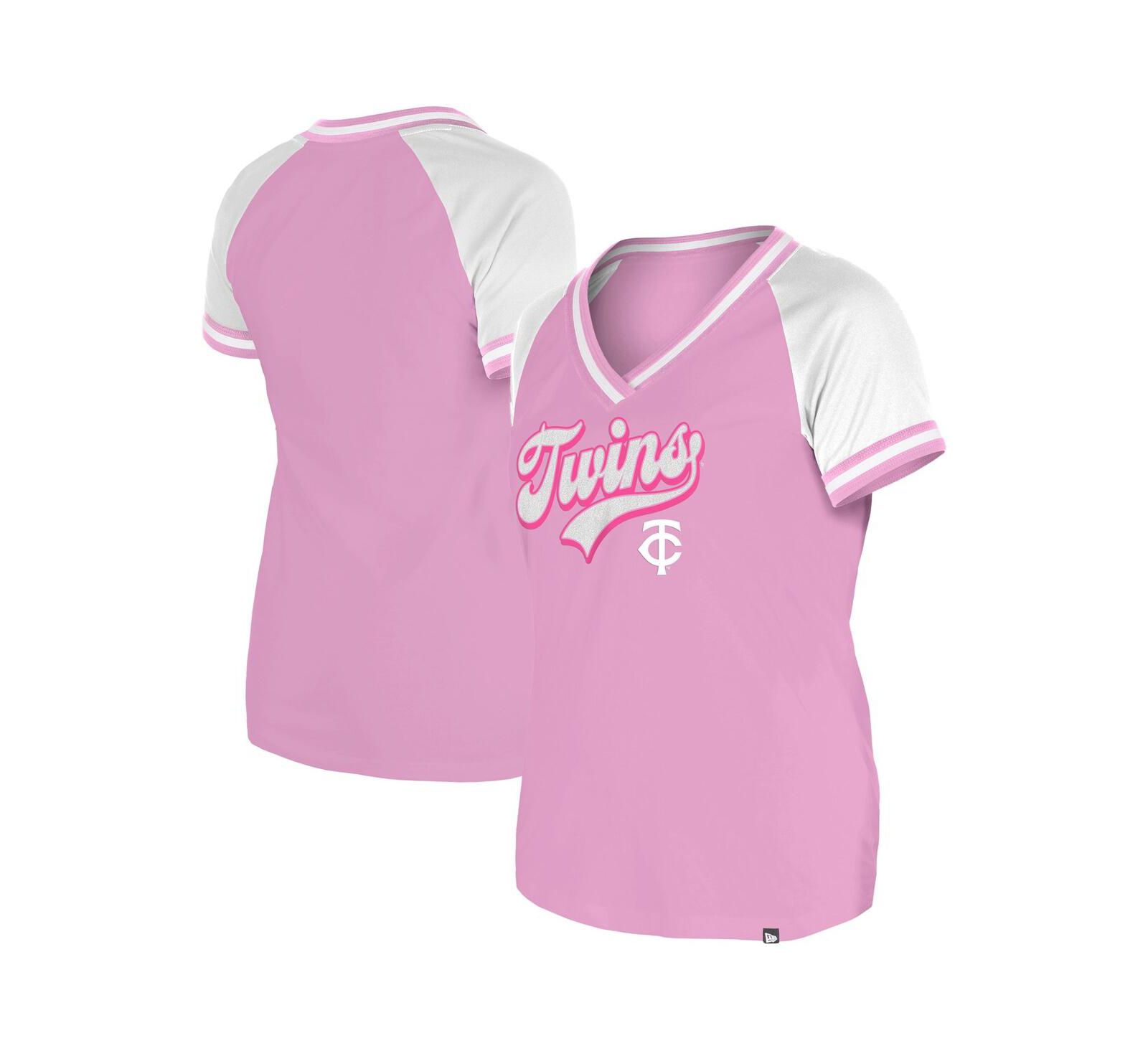 Женская футболка New Era Light Pink Minnesota Twins Gameday V-Neck