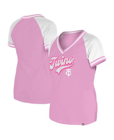 New Era Women's Light Pink Minnesota Twins Gameday V-Neck T-Shirt